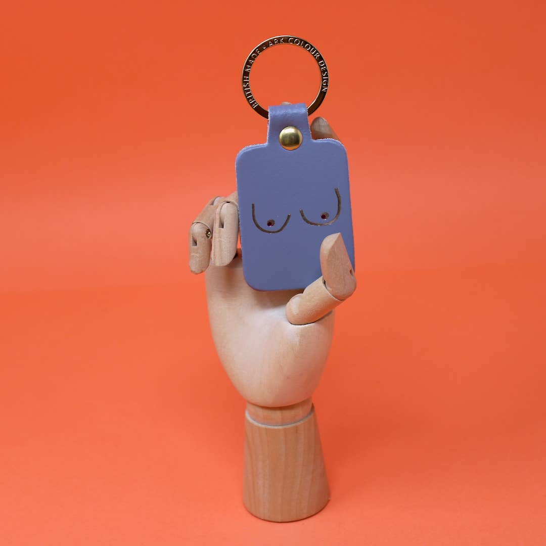 Boob Leather Key Fob: Oxblood