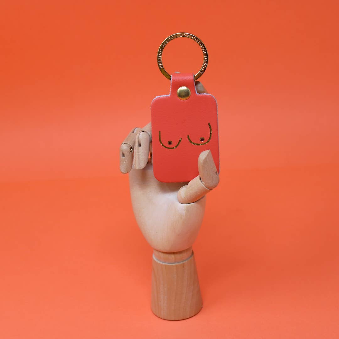 Boob Leather Key Fob: Oxblood