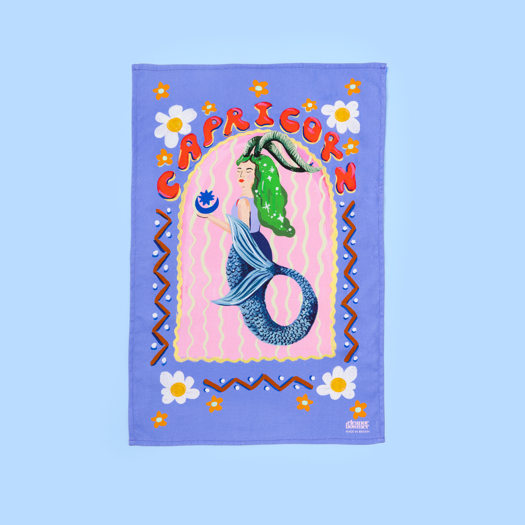 Capricorn Zodiac Tea Towel