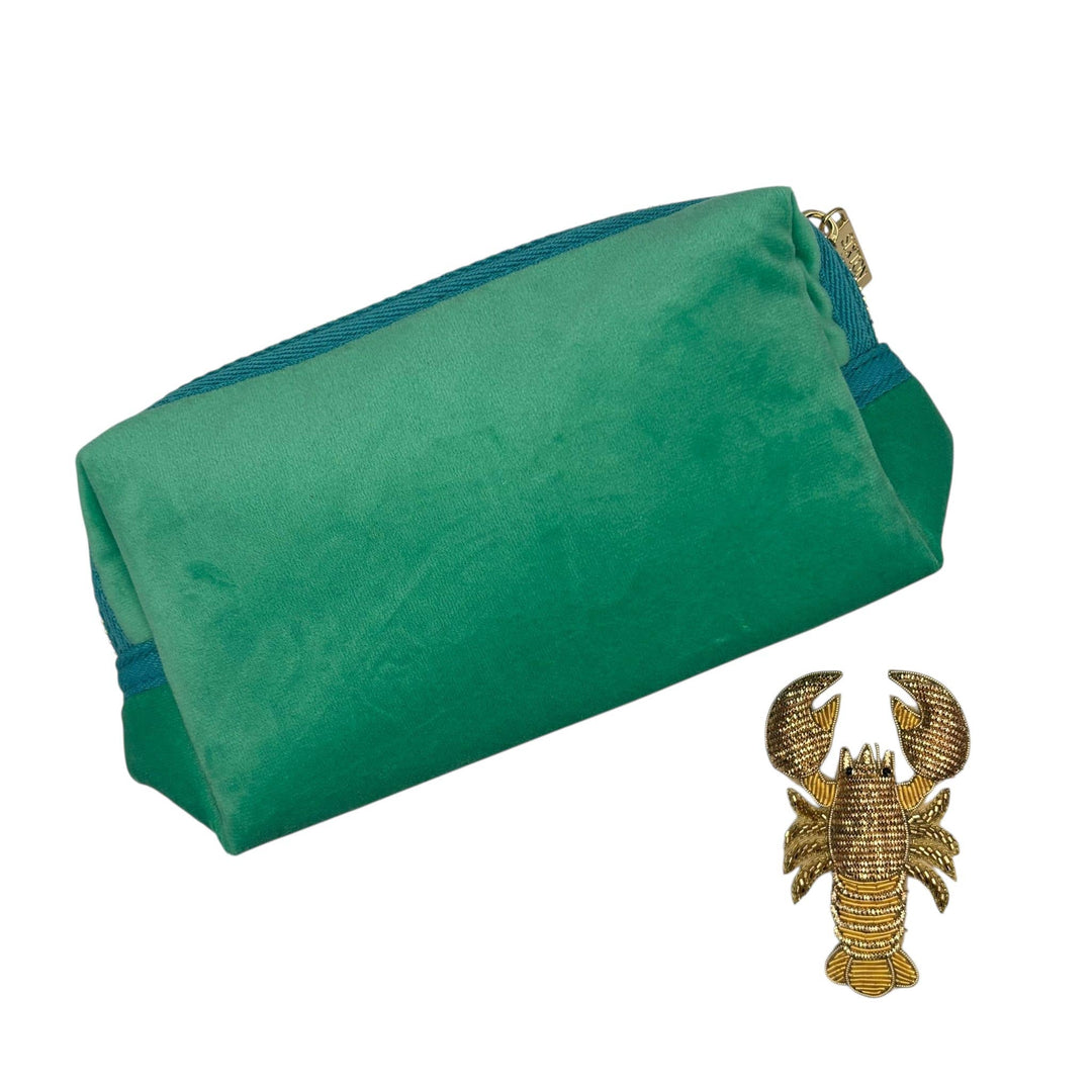 Marine small makeup bag with detachable brooch : Lobster