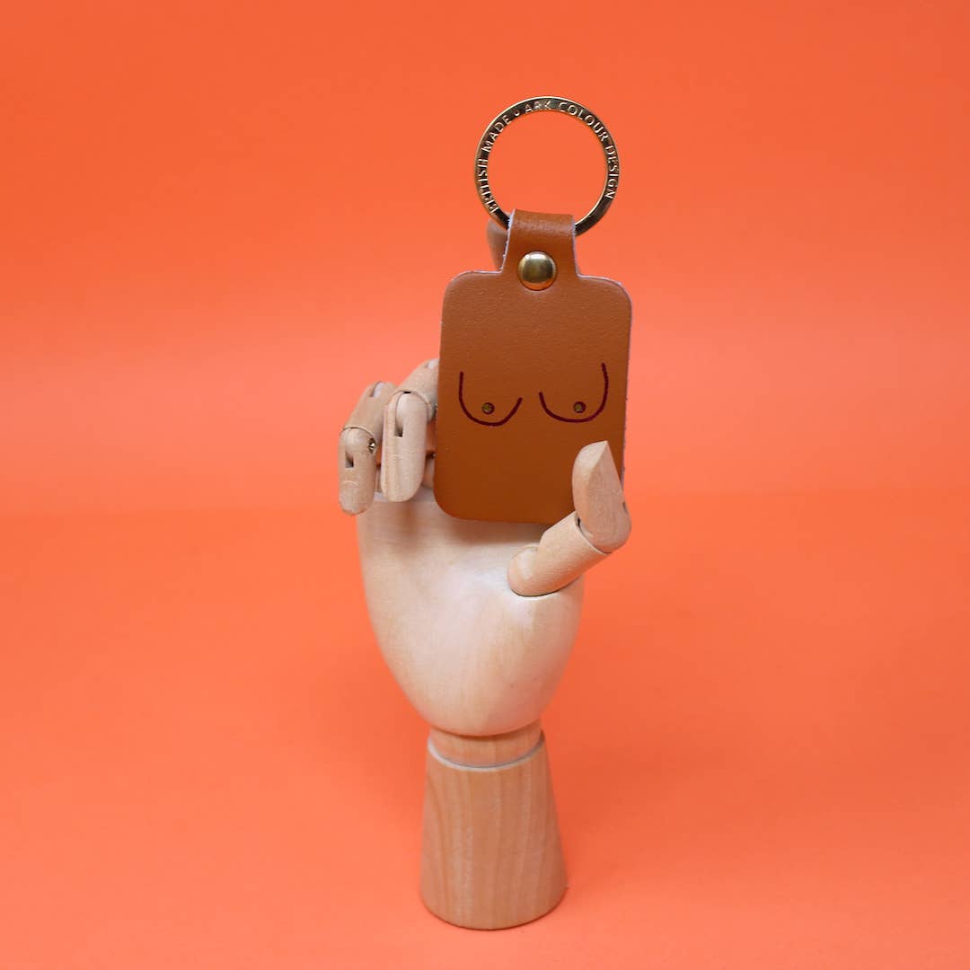 Boob Leather Key Fob: Oxblood