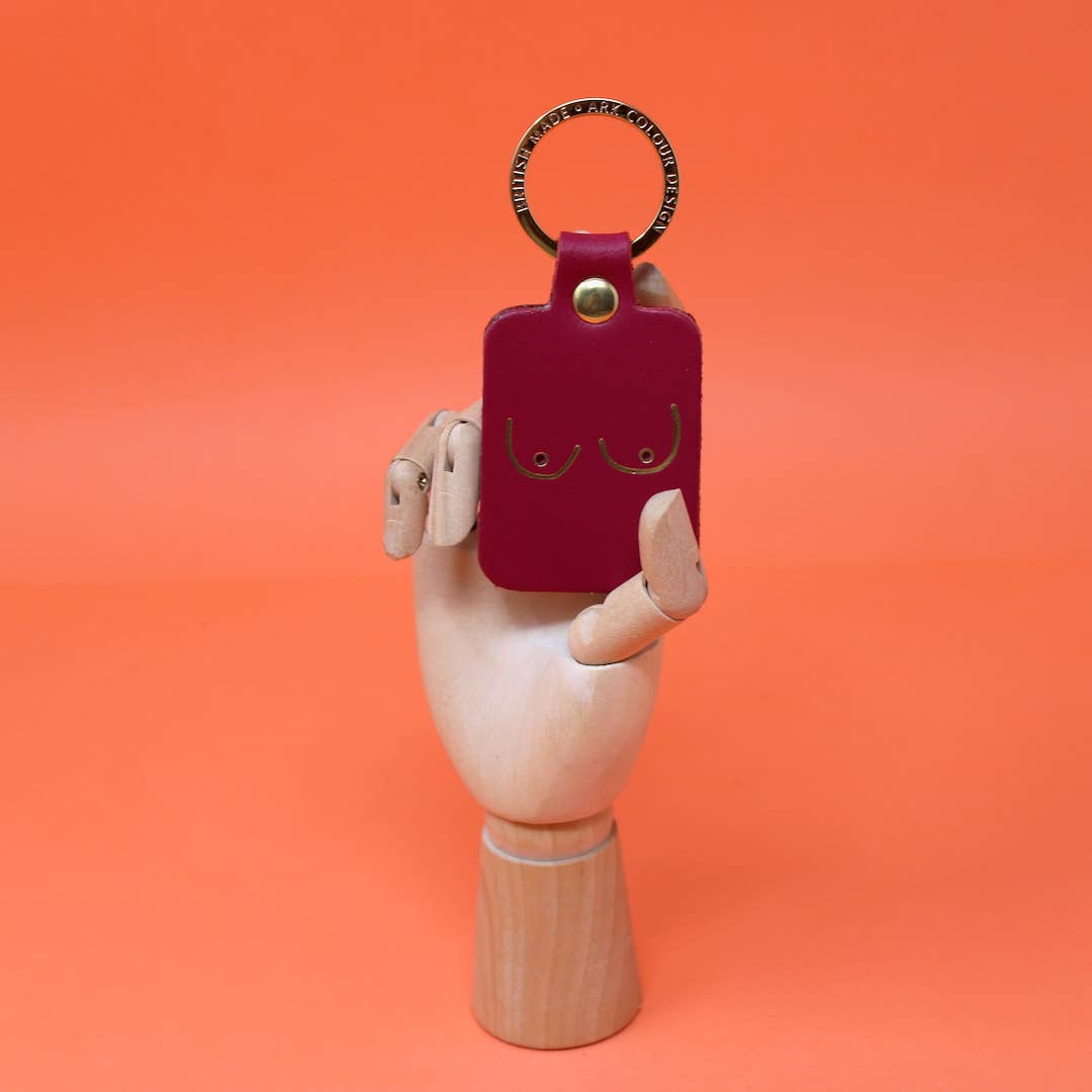 Boob Leather Key Fob: Oxblood