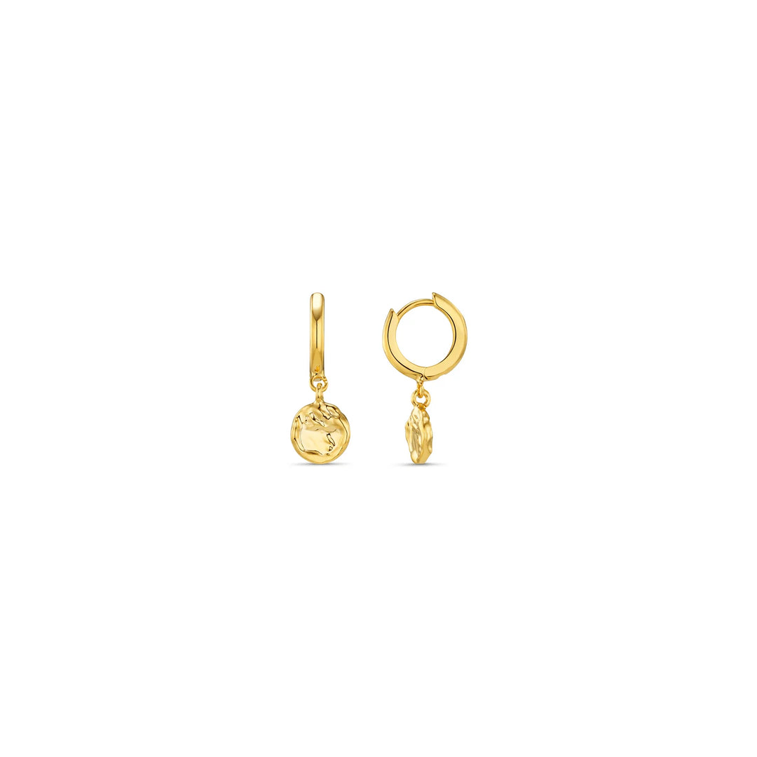 Molten Coin Huggie Hoops