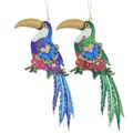 Paradise Garden Toucan Wood Fretwork Dec, 2as,  (LxWxD) 19x9x1cm