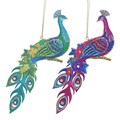 Paradise Garden Peacock Wood Fretwork Dec, 2as,  (LxWxD) 14x19x1cm