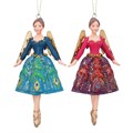 Paradise Garden Teal/Red Resin Fairy Dec, 2as,  (LxWxD) 11x5x2cm