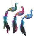 Paradise Garden Resin Peacock w Feather Tail,  Dec, 3as; (LxWxD) 19x10x3cm
