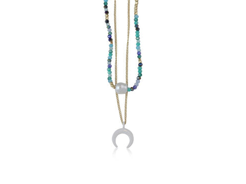 Agnes Two Layered Necklace Blue