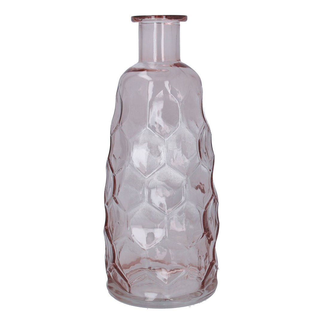 Pink Glass Honeycomb Tall Vase                 /