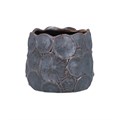 Stoneware Pot Cover 11cm - Brown Metallic Mushroom