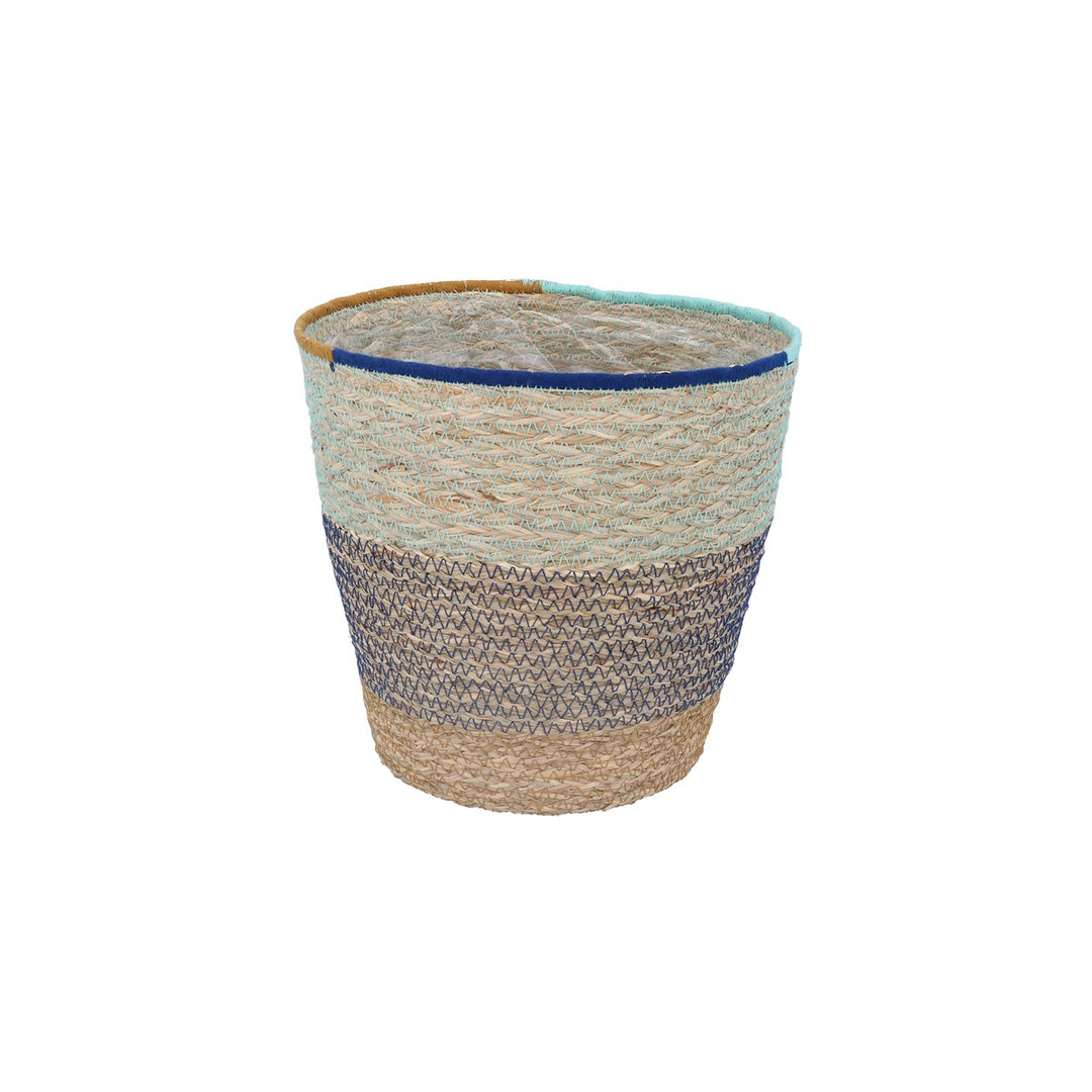 Blue/Nat Fine Woven Lined Basket, Sml          /