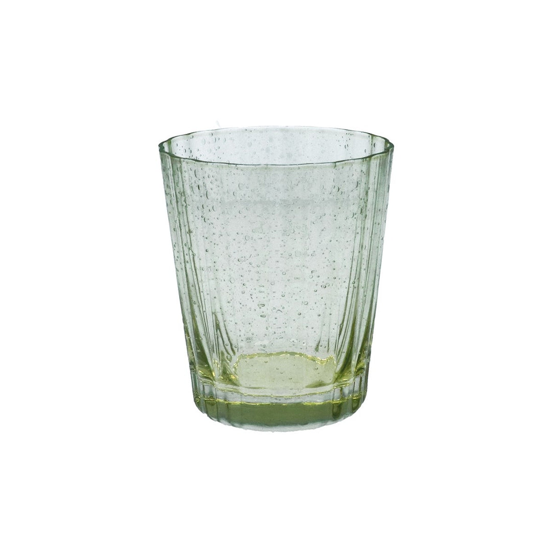 Green Bubble Glass Fluted Tumbler              /