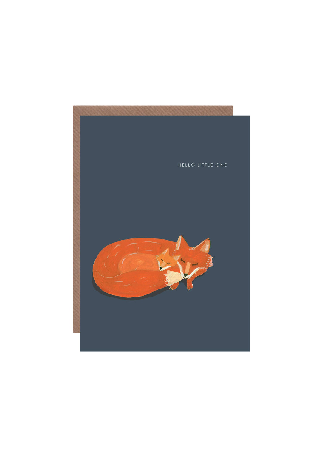 'Fox and Cub' New Baby Greetings Card: Nested/Naked