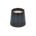 Stoneware Scented Candle Pot 8.8cm - Brown/Blue Reactive Glaze
