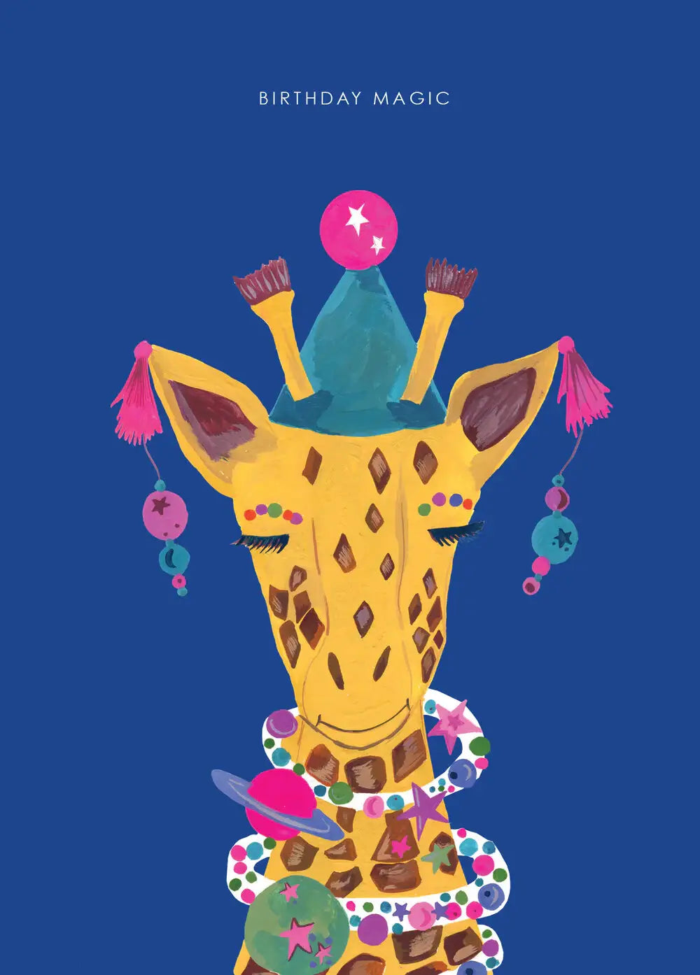 'Magic Giraffe' Birthday Greetings Card: Nested/Naked