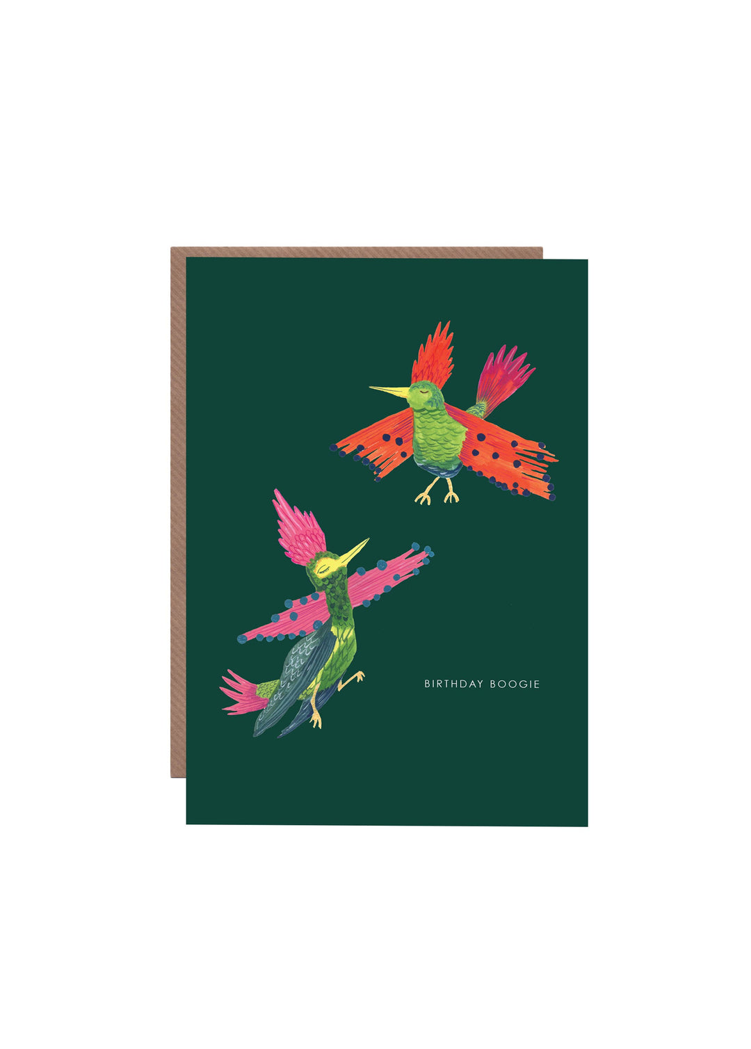 'Dancing Birds' Birthday Greetings Card: Nested/Naked