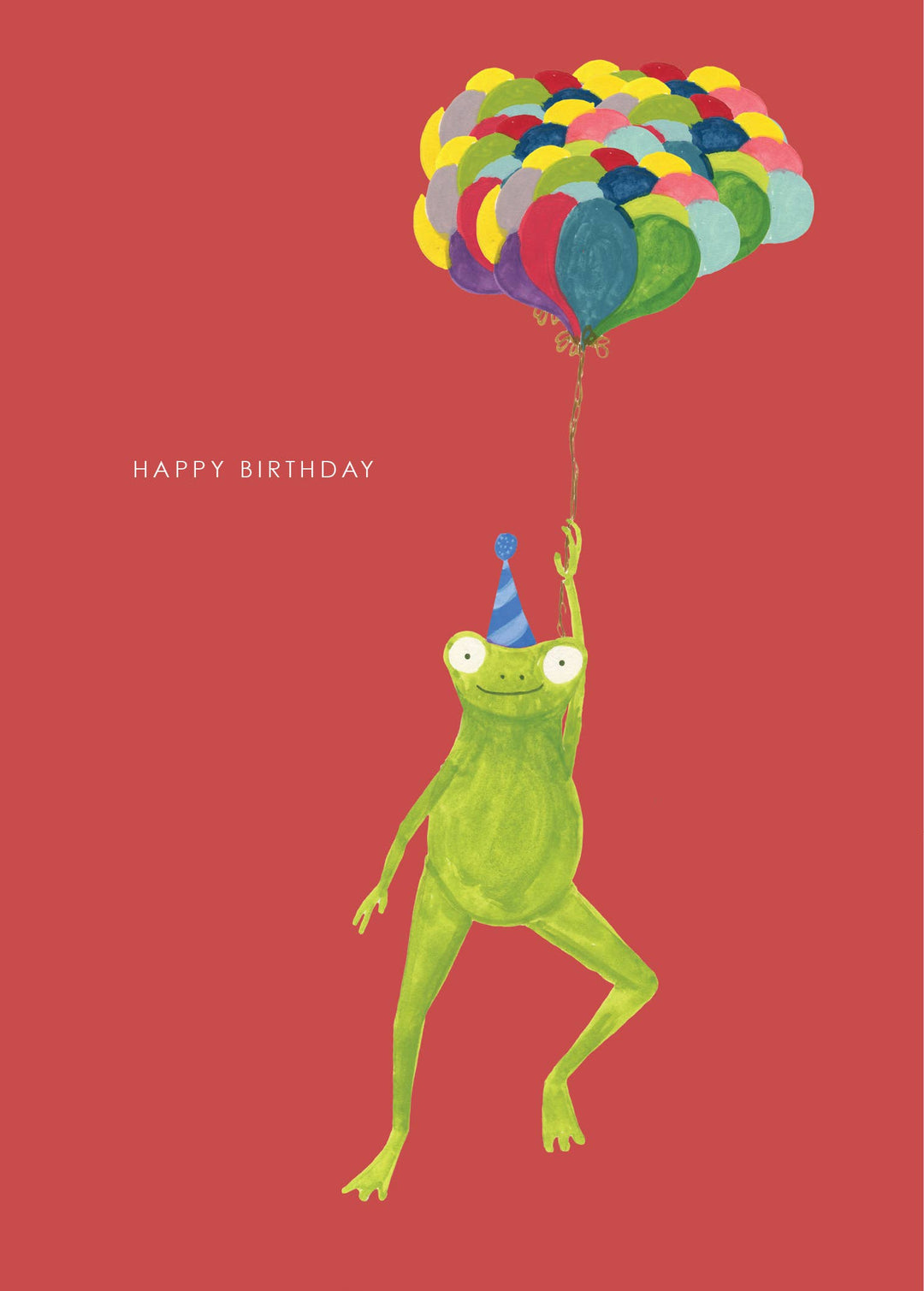 'Frog and Balloons' Birthday Greetings Card: Nested/Naked