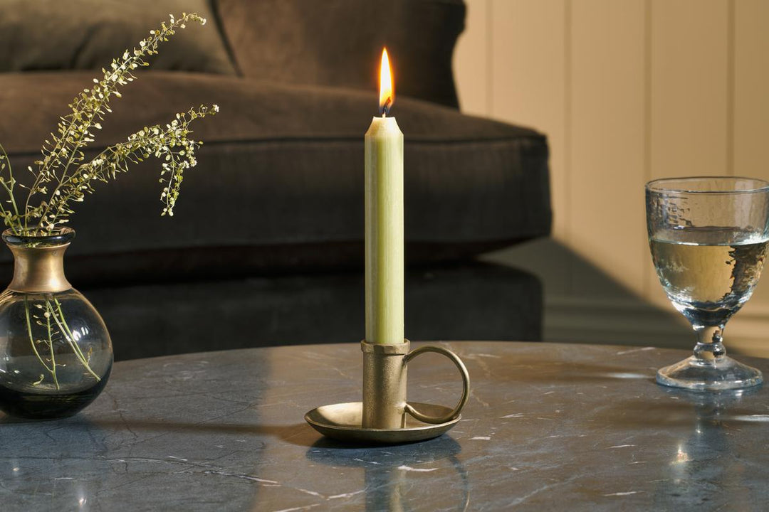 Amri Iron Candlestick - Antique Brass - One Size