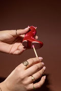 Nashville Ceramic Boot Match Holder 25 Matches Red & Pink