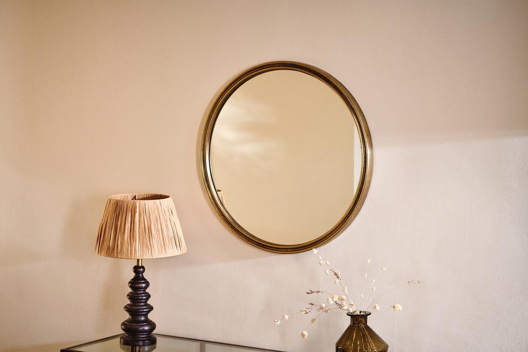 Almora Round Mirror - Antique Brass - Small