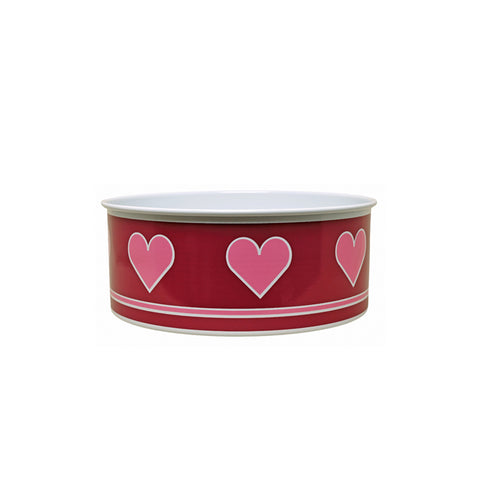 Raspberry Heart Small Dog Bowl