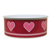 Raspberry Heart Large Dog Bowl