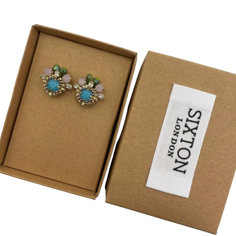 Blue bouquet earrings