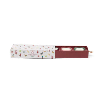 Christmas 3 x 2oz/56g Ribbed Glass Gift Set - Winter Berry, Pink Peppermint & Balsam Fir