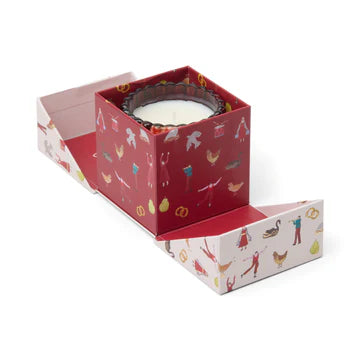 Christmas 4.5oz/127g Ribbed Glass Candle - Red - Winter Berry