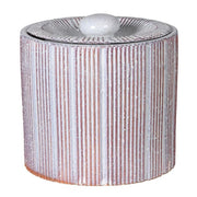 Large Red and White Striped Jar