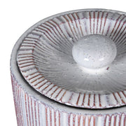 Large Red and White Striped Jar