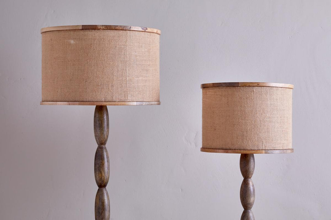 Darat Mango Wood & Jute Lampshade - Natural - Large
