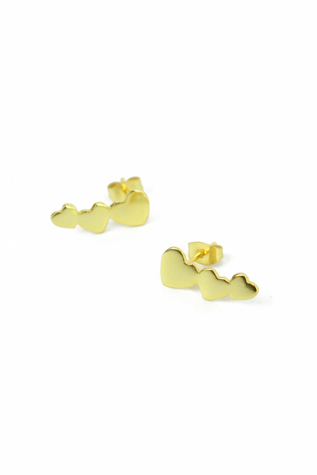 GOLD HEART CLIMBER EARRINGS