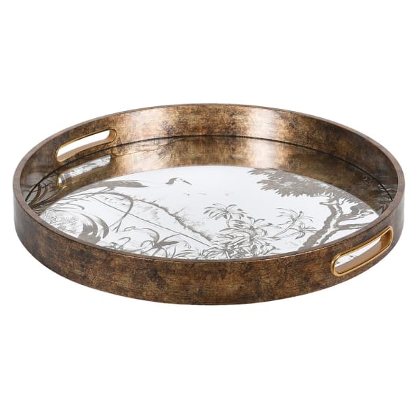 ANTIQUE GOLD GRASSES TRAY