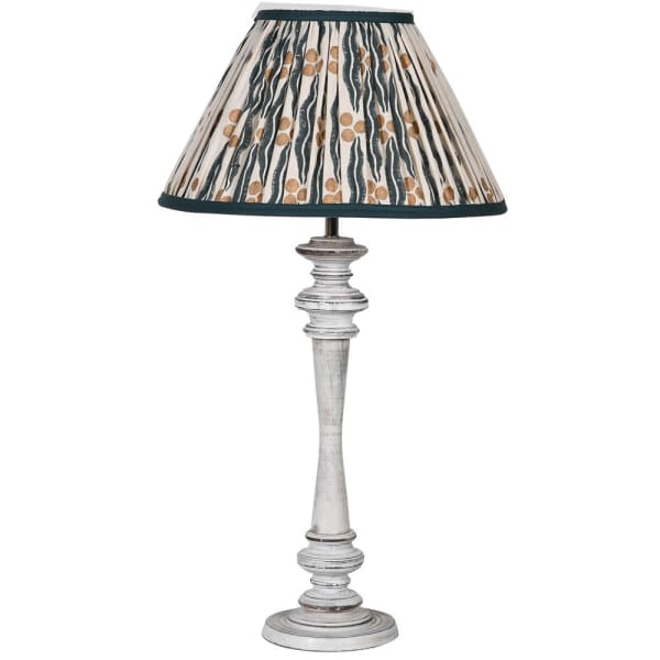 WASH WOOD LAMP W/IKAT SHADE