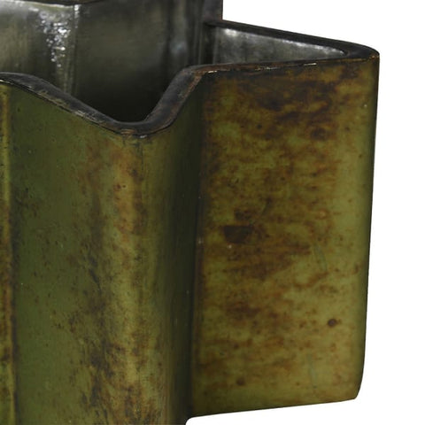 Distressed Green Star Candle Holder
