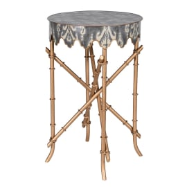 GREY IKAT ROUND S.TABLE