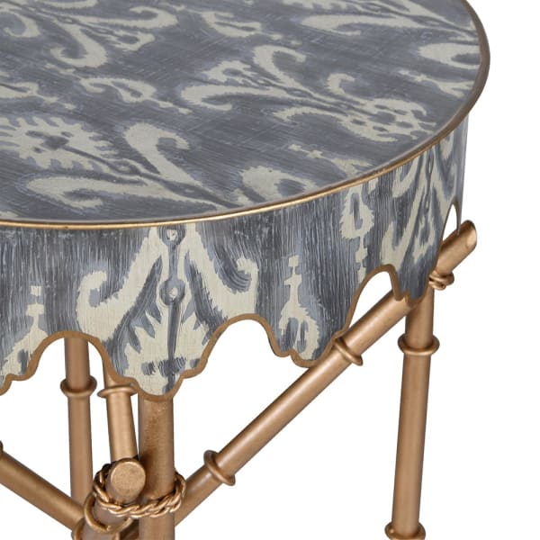 GREY IKAT ROUND S.TABLE