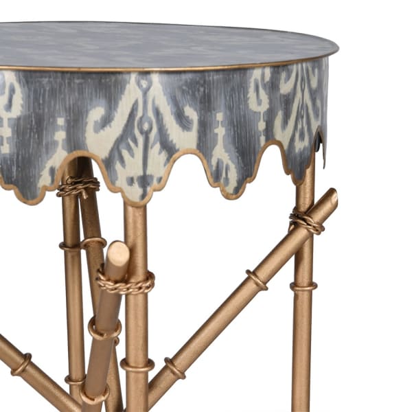 GREY IKAT ROUND S.TABLE