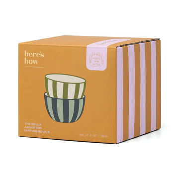 The Bella Dipping Bowls - Set of 2 Olive & Blue