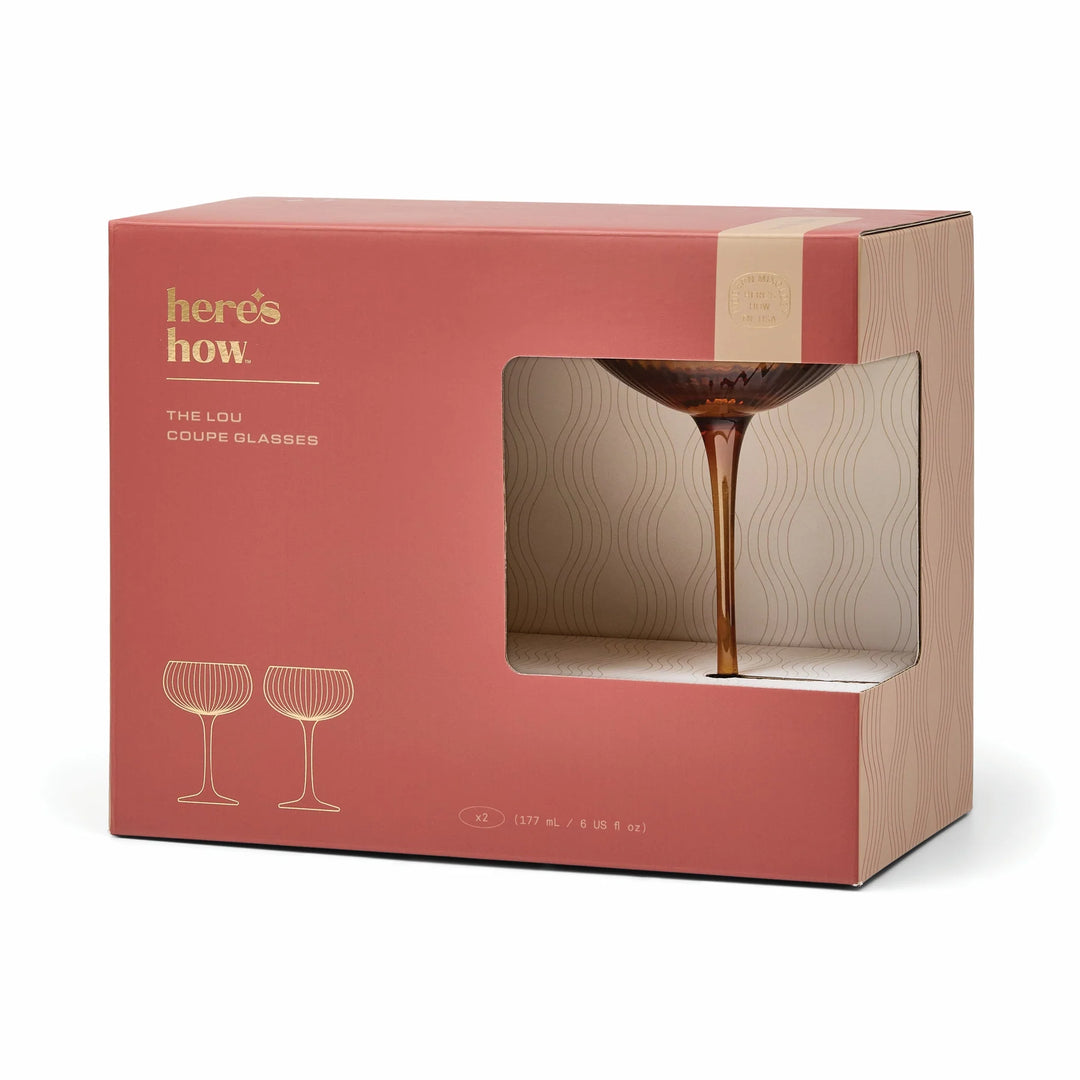The Lou Coupe Glass - Set of 2 Amber