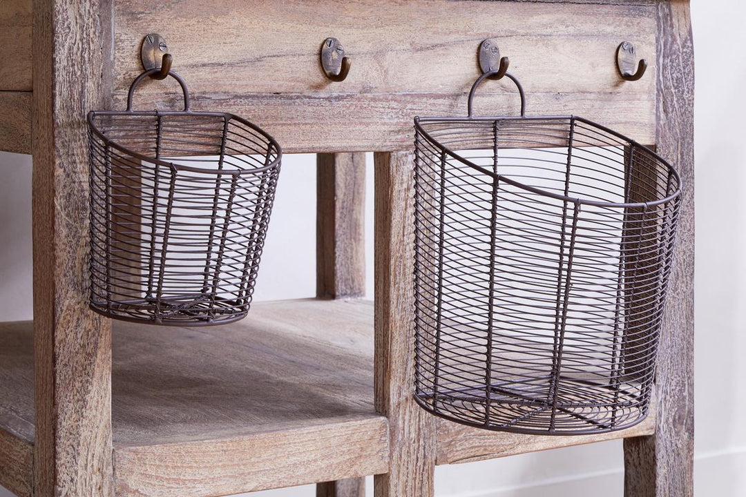Inkollu Wall Hung Baskets - Aged Brass (set 2)