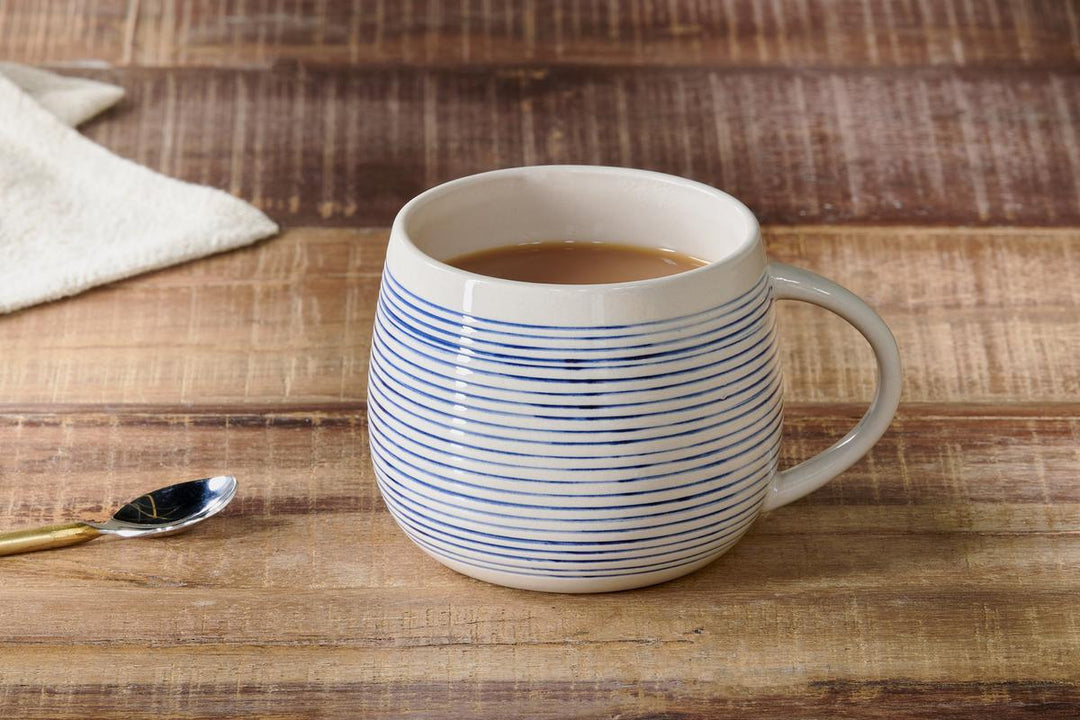 Lin Oversized Mug - Blue & White - One Size