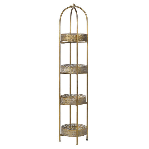 Ornate Tall 4 Tier Round Tray Stand