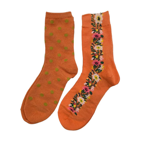 Cantaloupe floral & Madrid sock box duo