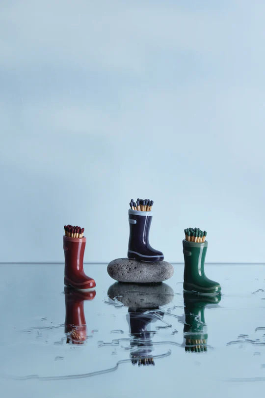 Wellington Boot Matches Holder with 25 Matches Navy Blue