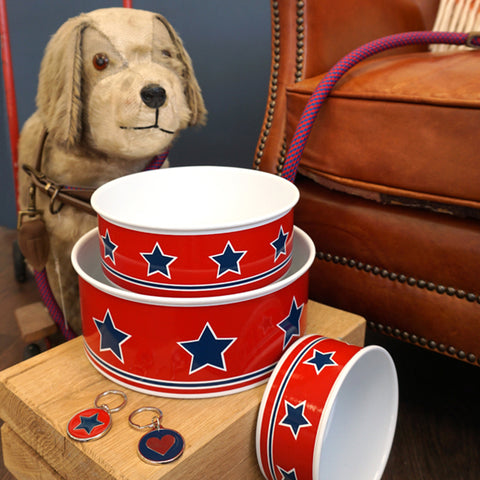 Red Star Small Dog Bowl