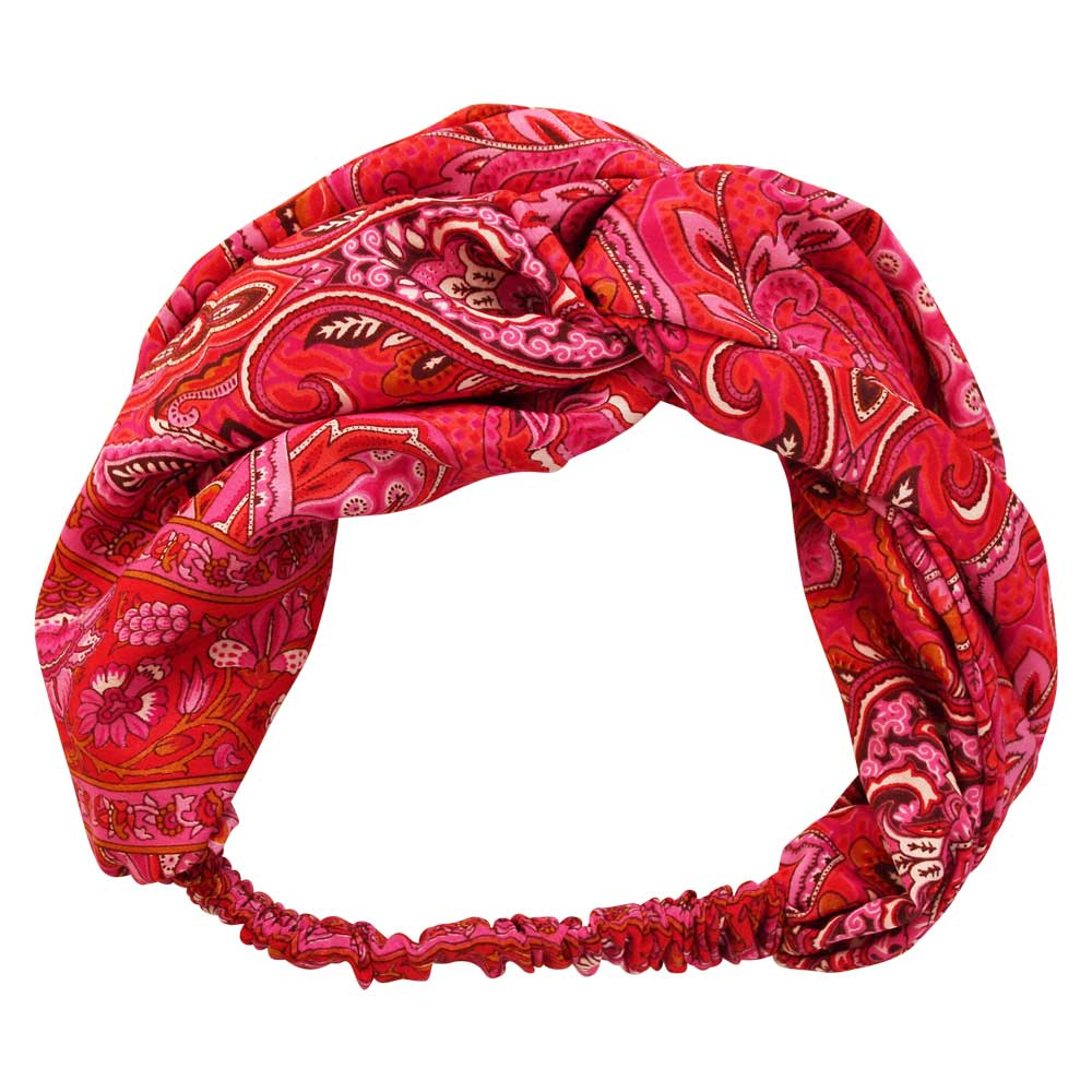 Red & Pink Paisley Viscose Headband