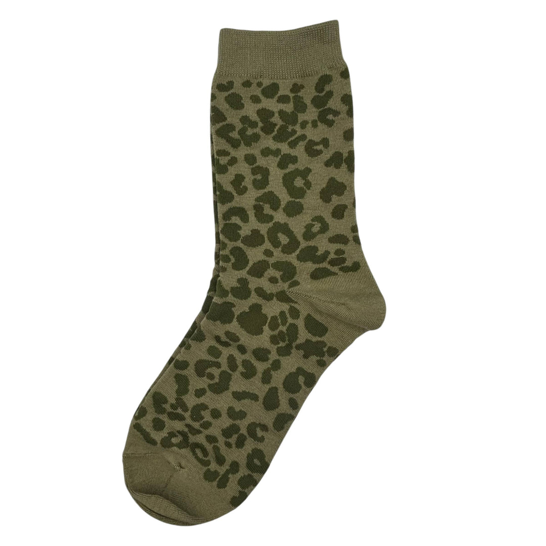 Leopard single socks - Ivy / Charcoal / Sand / Cream: Ivy