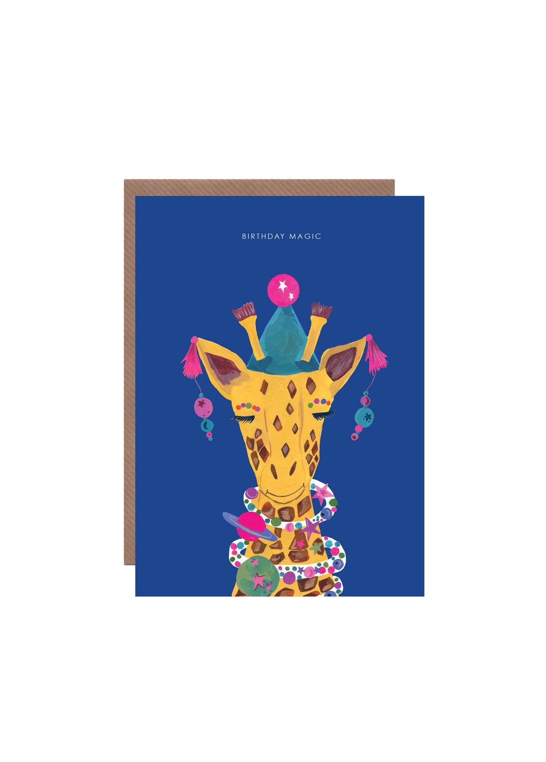 'Magic Giraffe' Birthday Greetings Card: Nested/Naked